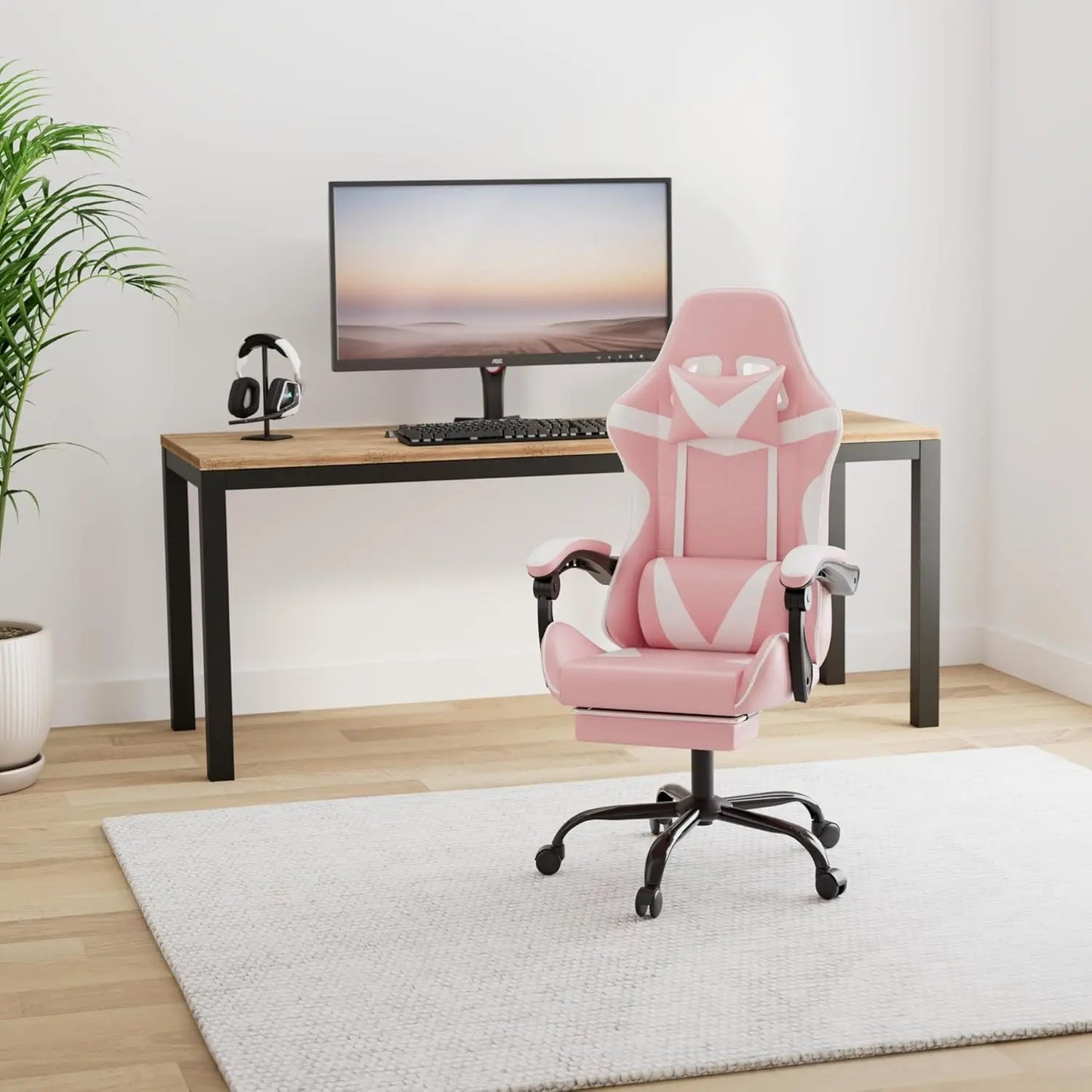 Gaming Chair, Backrest and Seat Height Adjustable Swivel Recliner Racing Office Computer Ergonomic Video Game Chair