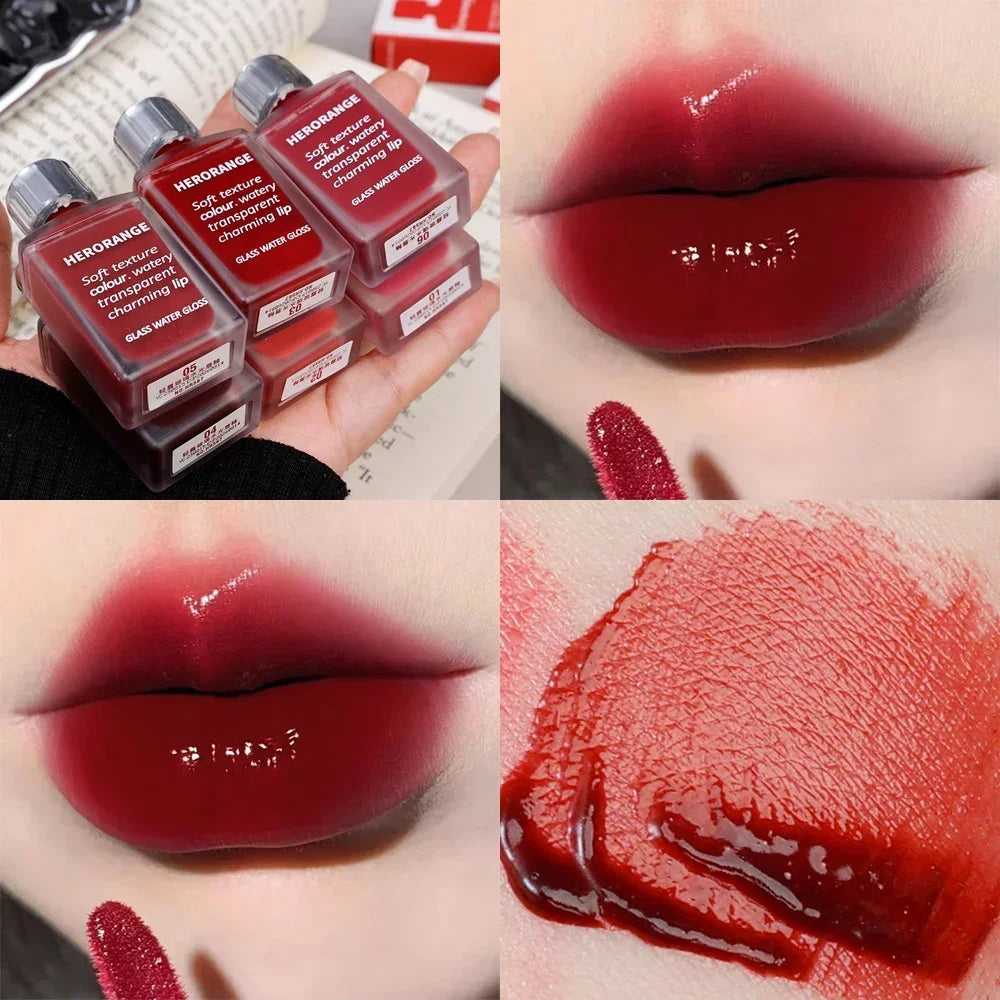 6 Color Water Mirror Gloss Lip Glaze Natural Lasting Hydrating Moisturizing Not Easy To Take Off Makeup Liquid Lipstick Cosmetic