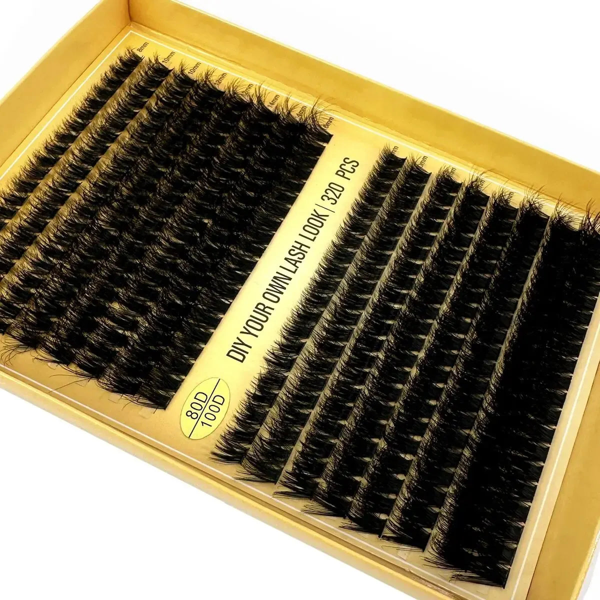 320 Bundles 60D/80D/100D Cluster Eyelash Extension Thick Style Individual Eyelashes Handmade Eyelash Bundles 5D Fluffy Mink Lash