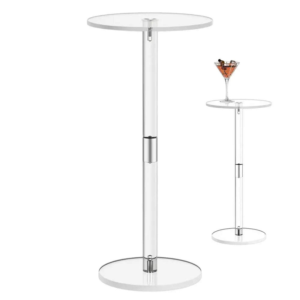 Acrylic Drink Table Clear Small Round End Table For Drinks Modern Living Room Side Table For Drinks Snacks Phones Coffee Drink