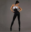 Oshoplive Female Fashion PU Sling Jumpsuit 2024 New Summer Sleeveless Backless Fitness Sports Bodysuit One Piece Outfits