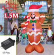 1.2M Christmas Decoration Crutch Santa Claus Inflatable Toy with LED Lights Outdoor Inflatable Model Ornament Party Garden Decor