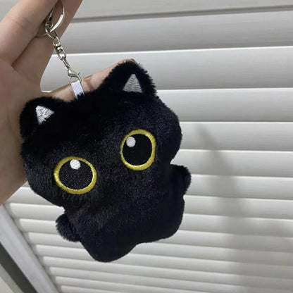 10cm Cute Black Cat plush toy Doll Small Pendant Cuddly Pillow Cushion Ins Black Cat Plush Toy Doll for Boy Girl Brithday Gifts