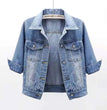 Women Denim Jacket Spring Autumn Short Coat Pink Jean Jackets Casual Tops Purple Yellow Purple Blue Loose Tops Lady Outerwear