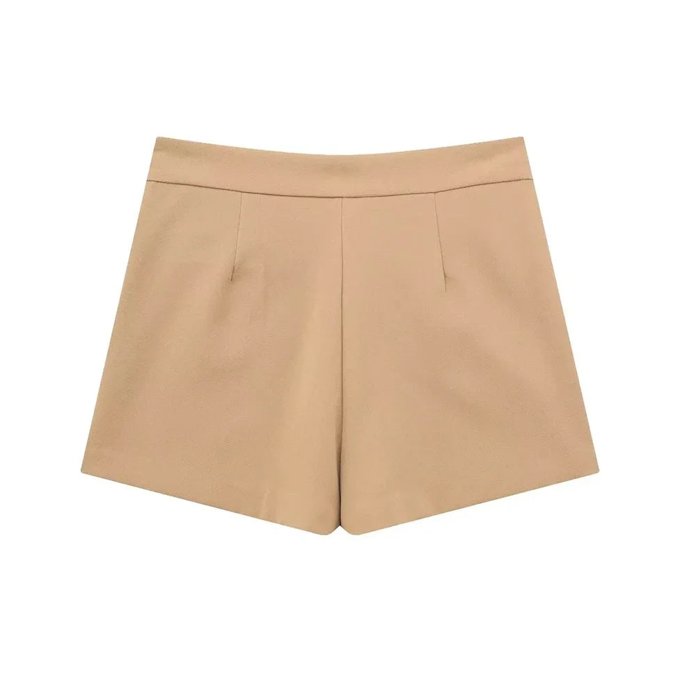 ASDS Women's Asymmetric Wrap Shorts Skirts, High Waist, Side Zipper, Female Skort, Fashion