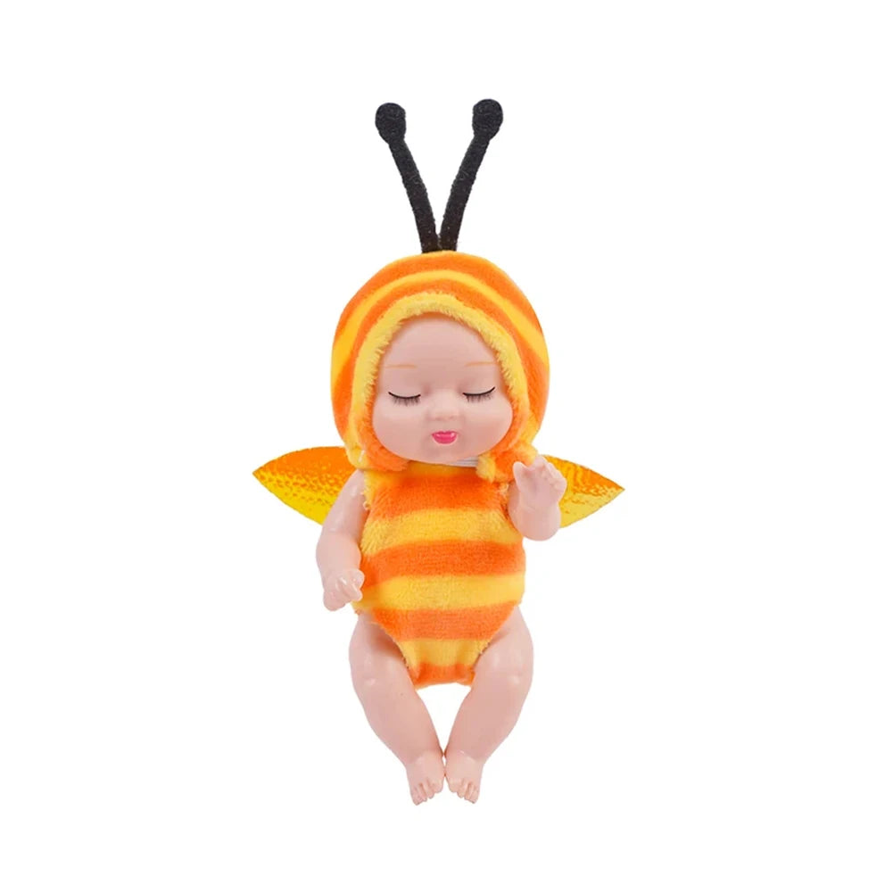 6Pcs Reborn Doll Kit Toy Simulation Princess Dolls Toy Mini Cute Sleeping Baby with Clothes Accessories Birthday Gift for Kids