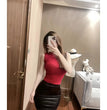 WOMENGAGA Leather Matte Slim Mini Sexy Fashion PU Hot Short High Waist Skirt Korean Nightclub Streetwear Wholesale Clothes 7ST