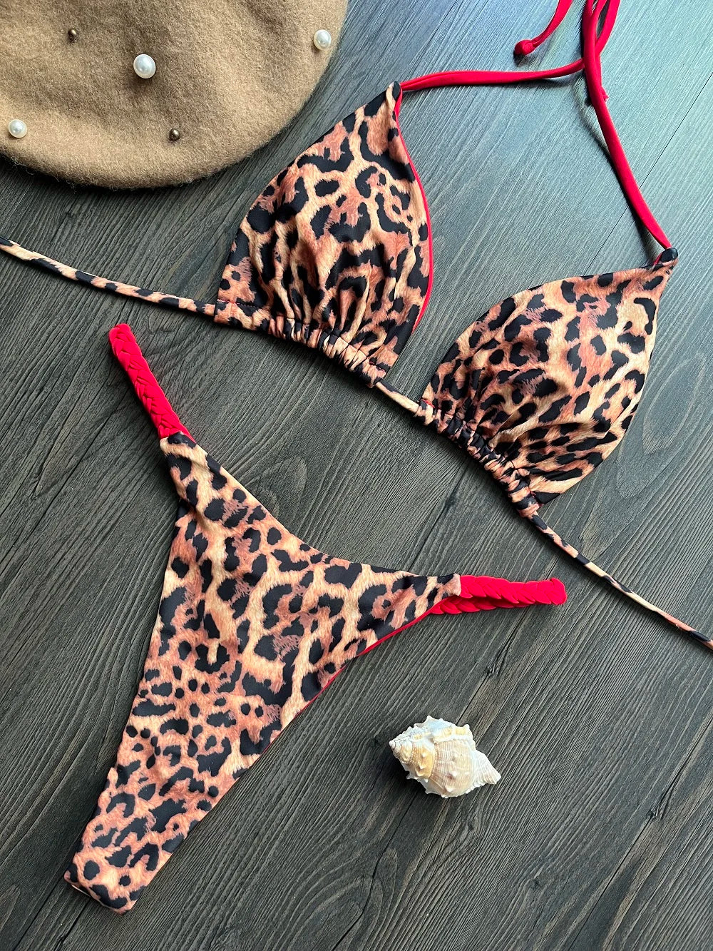 RUOTONGSEPT Swimwear Women Leopard Print Brazilian Bikini Set Sexy Thong Swimsuit Two Pieces Bathing Suit Women 2023 Beach Wear