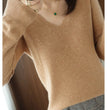 New Cashmere Women's V-neck Pullover Lace Neck Hollow Out Design Casual Knitted Long Sleeve Women's Sweater Autumn And Winter