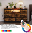 8 Dresser TV Stand with Power Outlet & LED for 55'' TV, Long Dresser for Bedroom with 8 Deep Drawers, Wide Console Table