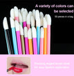 50 Pcs Disposable Make Up Lip Gloss Brush Lipstick Gloss Wands Applicator Hollow Lip Brushes Portable Cosmetic Beauty Tools