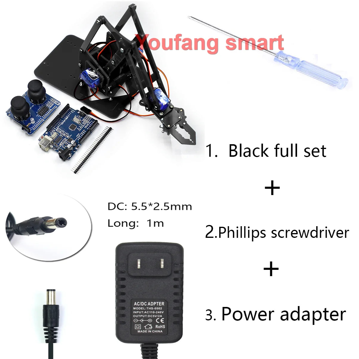 SG90 4 DOF Unassembly Acrylic Mechanical Arm Bracket Robotic Manipulator Claw For Arduino UNO Learning DIY Kit Programmable Toys