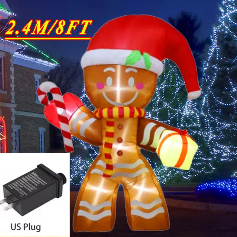 Christmas Inflatable Decoration Toy Built-in LED Lights Inflatable Model Indoor Outdoor Ornament Xmas Party New Year Garden Deco