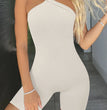 New Women's Yoga Rompers Ribbed Spaghetti Strap Exercise Romper One Piece Jumpsuit Fitness Jumpsuits