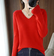 New Cashmere Women's V-neck Pullover Lace Neck Hollow Out Design Casual Knitted Long Sleeve Women's Sweater Autumn And Winter