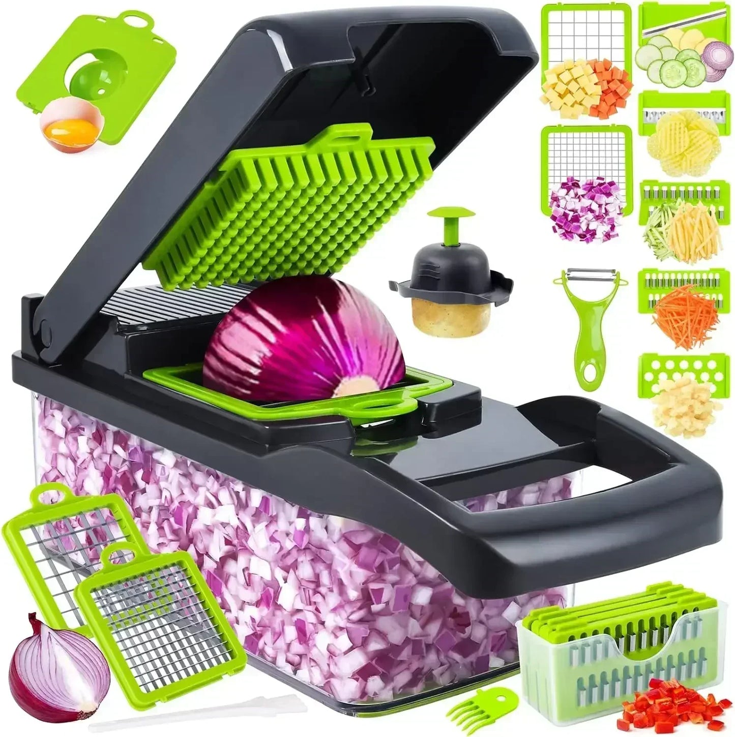 12/22 in 1 Multifunctional Vegetable Chopper Onion Grater Carrot Potato Shredder Fruit Slicer Garlic Chopper Kitchen Gadget Tool