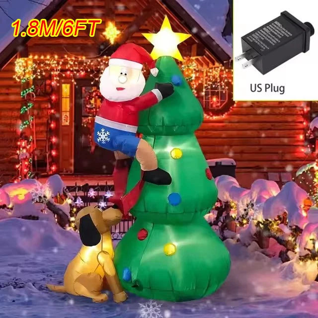 Christmas Inflatable Decoration Toy Built-in LED Lights Inflatable Model Indoor Outdoor Ornament Xmas Party New Year Garden Deco