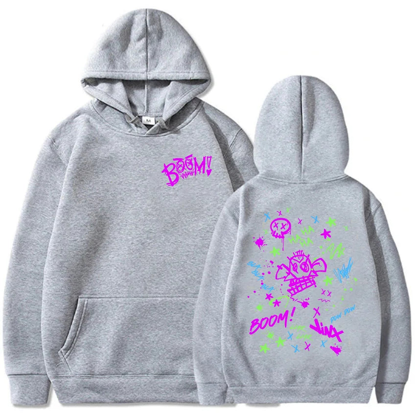 Female Hoody Boom Monkey Jinx  Arcane Hahaha Hoodies Cartoon Funny Graphic Sweatshirts Sudadera Mujer Hooded Winter Unisex Cloth