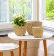 Handmade Woven Planter Basket Laundry Storage Decorative Basket Straw Wicker Rattan Seagrass Garden Flower Pot Storage Basket