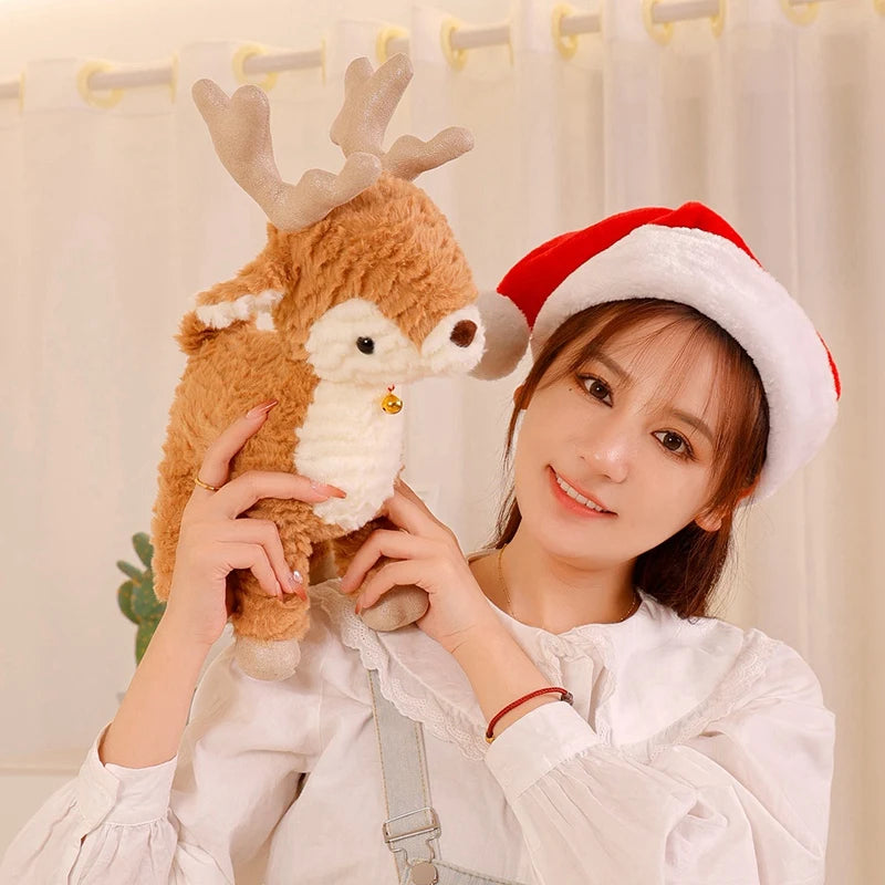 New Kawaii Christmas Tree & Elk Plush Dolls Stuffed Soft Plant Toys Sika Deer For Kids Family Xmas Decoration Gift