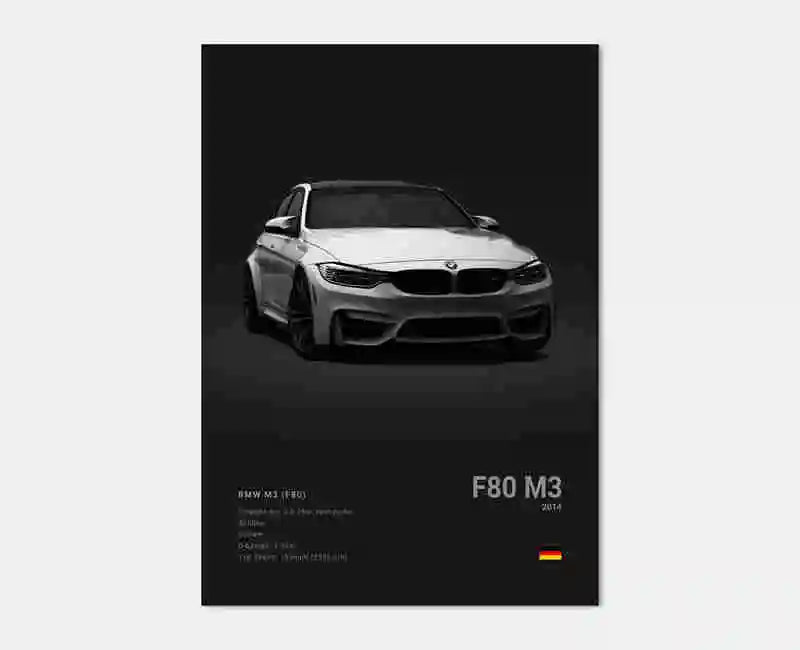 Pop Black and White Luxury Car Poster Aesthetics Supercar Sports Car Canvas Print Wall Art Garage Room Decor