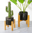 Small Durable Wood Planter Pot Trays Flower Pot Rack Strong Free Standing Bonsai Holder Home Garden Indoor Display Plant Stand