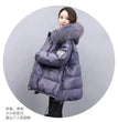 2024 Winter New Warm Down Cotton Jacket With Large Fur collar Hooded Coat Loose Women Thicken Parker Puffer Overcoat Casual wear