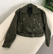 New Spring Woman Faux Leather Jacket Chic Vintage American street wear Short Lapel Zipper Belt Biker Coats Fashion Streetwear