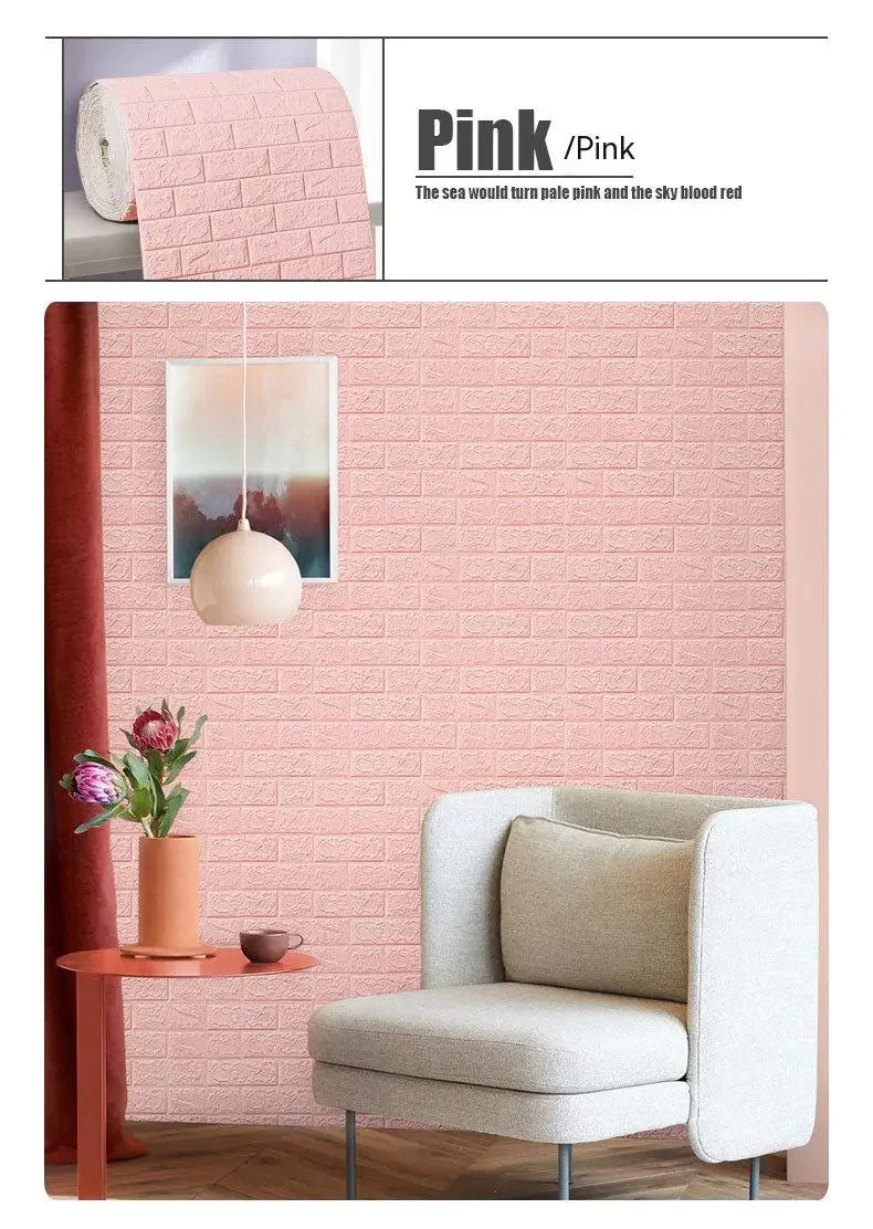 70cmx1/5/10m 3D Wallpaper Decoration Self-adhesive Antique Foam Brick Wallpaper Living Room Bedroom Waterproof 3d Wall Sticker