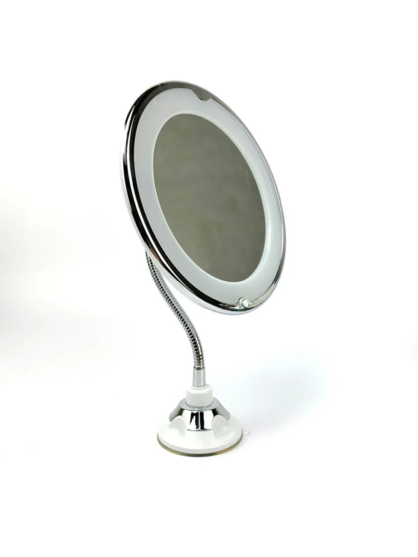  Flexible Makeup Mirror with LED Light 10X Magnifying Cosmetic Gooseneck with Suction Cup Diffused Light 360 Degree Swivel