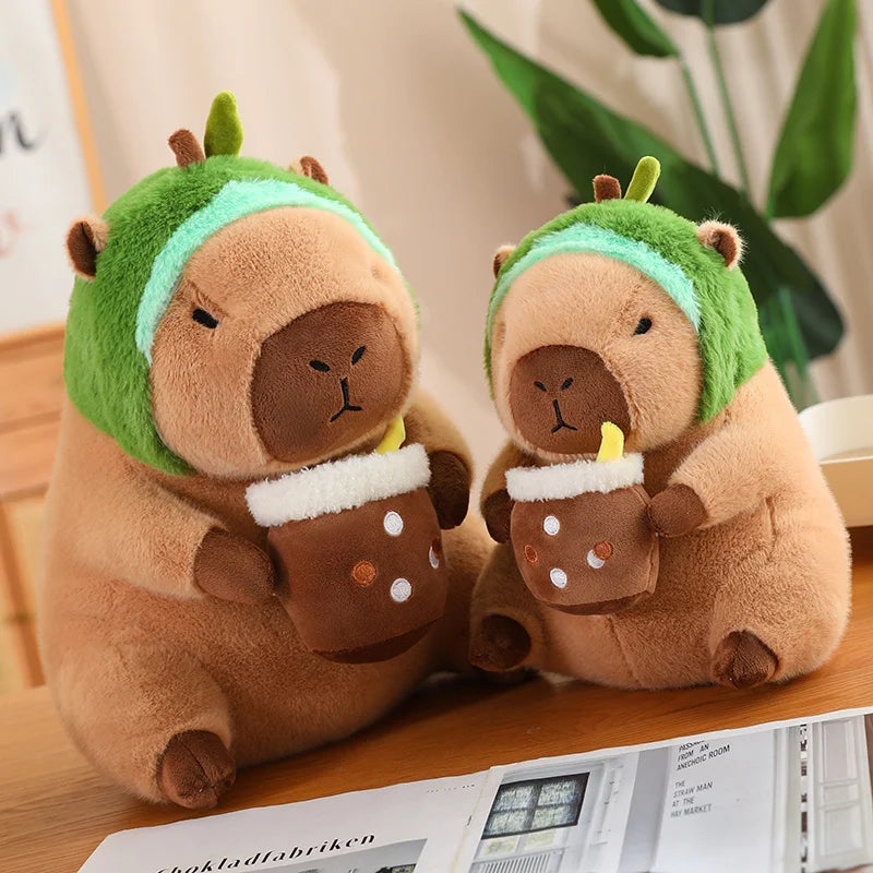 Lotus leaf Capybara Plush Toy  Oyster Bee Bckpack Capibara Cosplay Unicorn Dinosaur Boba Bread Ring Decor Stuffed Animals