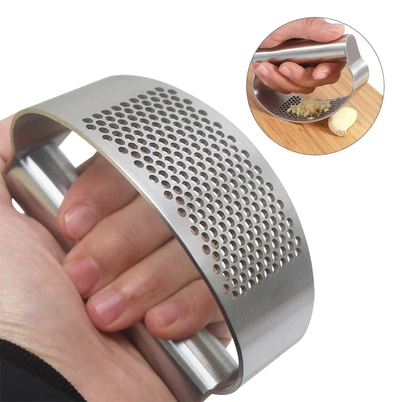 2024 New Manual Stainless Steel Garlic Mincer Garlic Crusher Press For Fruit Vegetable Kitchen Gadget Manual Food Processors