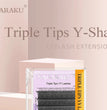 NAGARAKU YY Shape Double and Triple Tips Eyelash Extensions Hand Woven Premium Soft Natural Interlaced Makeup Mesh Net