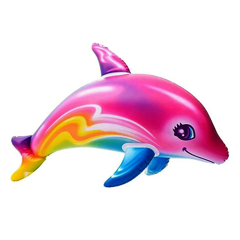 85cm Colorful Inflatable Dolphin Pool Beach Swimming Game Toy Pool Float Water Sports Inflatable Toys for Kids Gifts