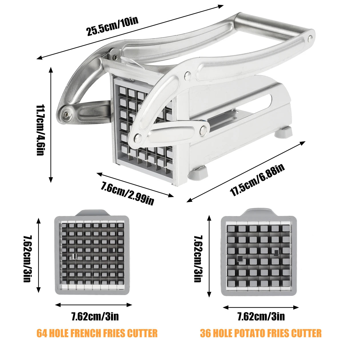 French fries cutter stainless steel blade multifunctional vegetable fruit chopper kitchen tools fries maker french fries cutter