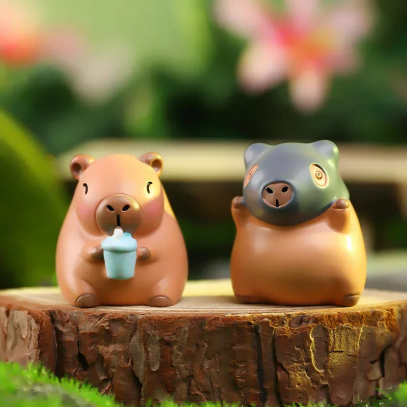 12pcs New Capybara Blind Box Simulation Mini Capibara Action Figures Doll Children Birthday Christmas Gift