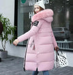 Winter coats women down jackets 2024 long slim solid color coat female Jackets outerwears woman parkas clothes zip fur collar