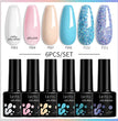 LILYCUTE 6Pcs/Set Gel Nail Polish Popular Colors In Autumn Semi Permanent Soak Off UV LED Nail Art Gels Nail Gel Polish