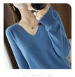 New Cashmere Women's V-neck Pullover Lace Neck Hollow Out Design Casual Knitted Long Sleeve Women's Sweater Autumn And Winter