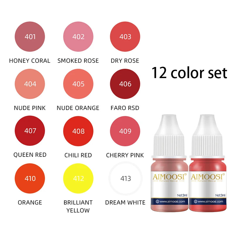 AIMOOSI 3ml Nude Color Tattoo Microblading Paint Ink Pigment For Semi Permanent Makeup Eyebrows Lips Tint Consumables