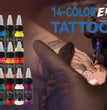 15ml 14colors Tattoo Ink Pigment with box Body Art Tattoo Kits Professional Beauty Paints Makeup Tattoo Supplies Semi-permanent