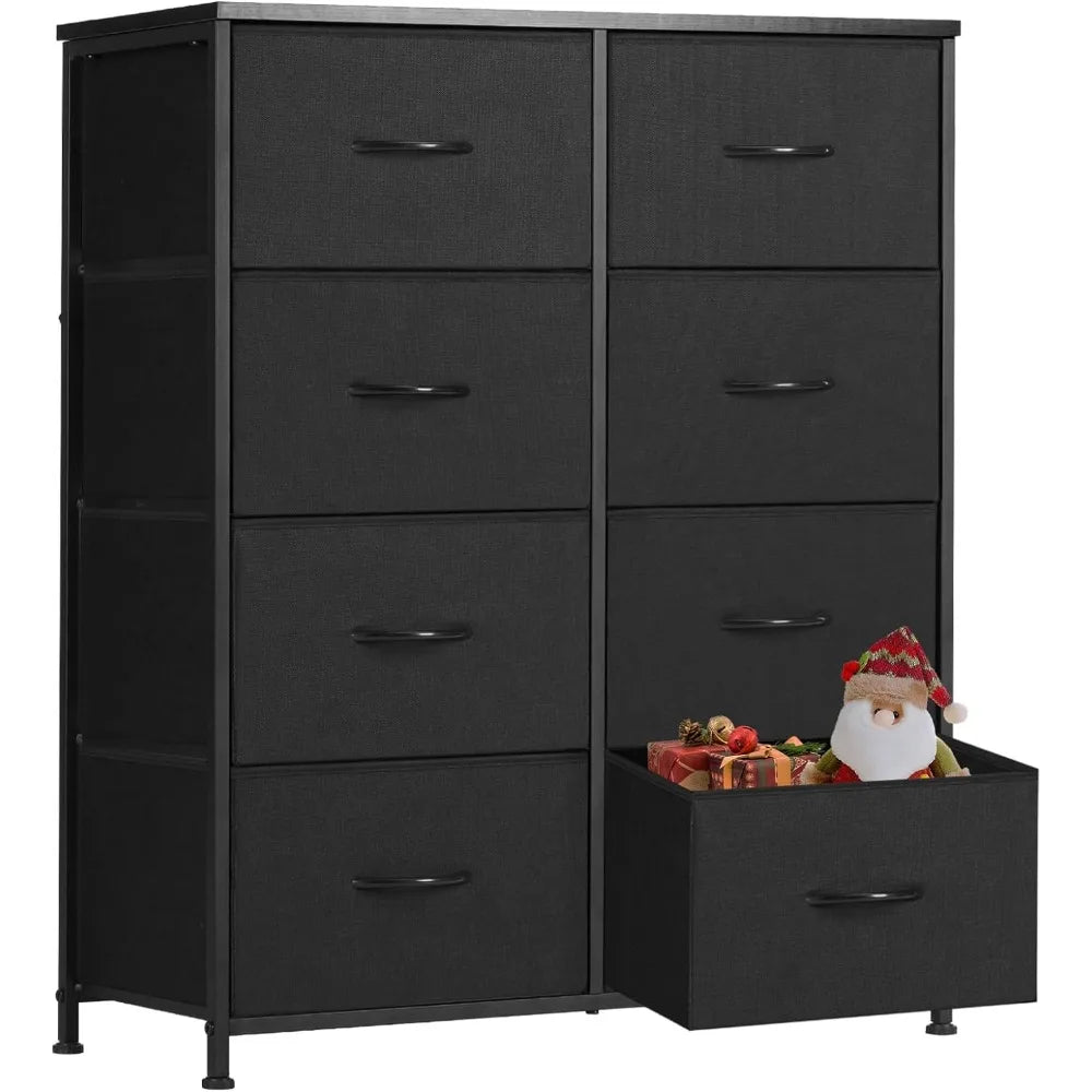 Dresser for Bedroom Tall Drawer Dresser Organizer Storage Drawers Fabric Storage Tower with 8 Drawers, Chest of Drawers