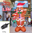 1.2M Christmas Decoration Crutch Santa Claus Inflatable Toy with LED Lights Outdoor Inflatable Model Ornament Party Garden Decor