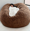 No Stuffed Gray Bean Bag Chair Giant Beanbag Pouf Sofa Bed Puff Futon Room Seat Tatami Relax Lounge Furniture Only Bag Case