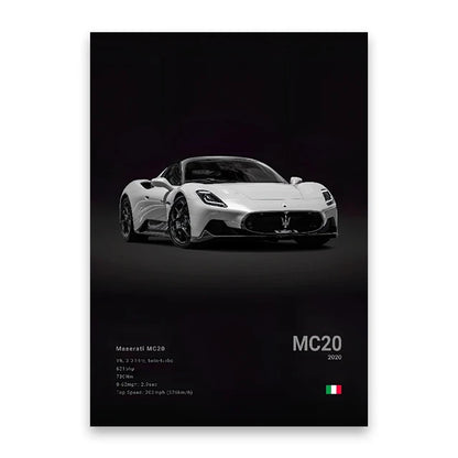 Famous Cars M5 918 GT3 Canvas Wall Art Print Poster G63 STO SLS Decorative Mural Modern Home Decor Birthday Gift Unframed