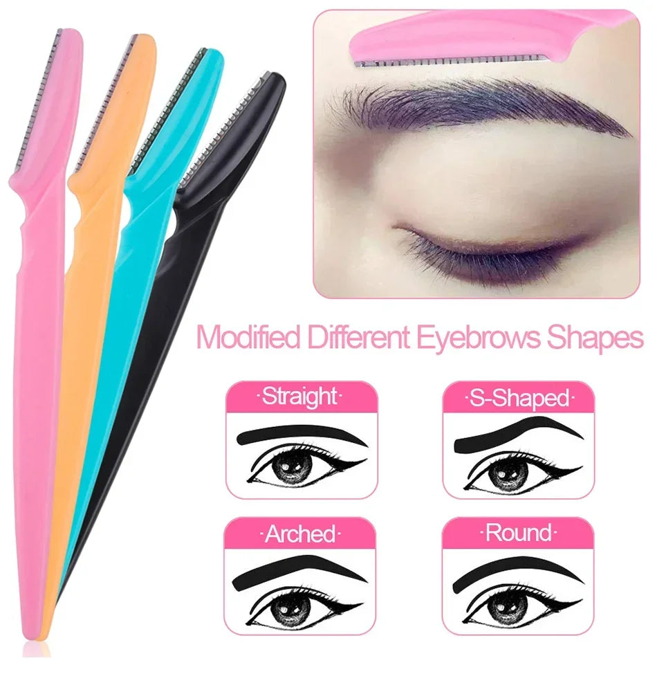 10Pcs Eyebrow Trimmer Blade Women Face Shaver Portable Eye Brow Epilation Hair Removal Cutters Safety Knife Makeup Scraper