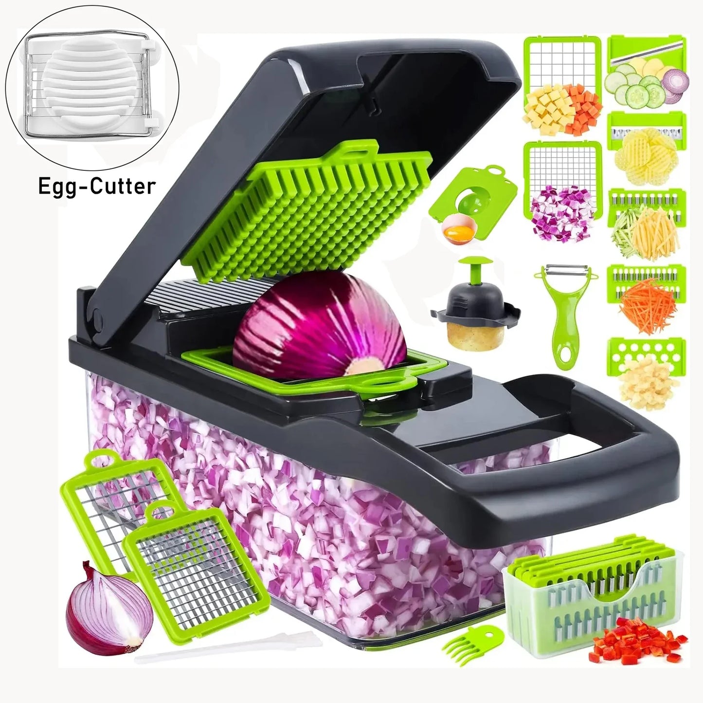 12 in 1 Multifunctional Vegetable Cutter Food Chopper Potato Slicer Carrot Grater Onion Shredder Salad Cutter Kitchen Gadgets