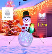 1.2M Christmas Decoration Crutch Santa Claus Inflatable Toy with LED Lights Outdoor Inflatable Model Ornament Party Garden Decor