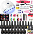 Nail Set Gel Nail Polish Set and Nail Drill Machine Kit With UV LED Lamp Manicure Set Tools Kit Nail Art Set Building Nail Gel