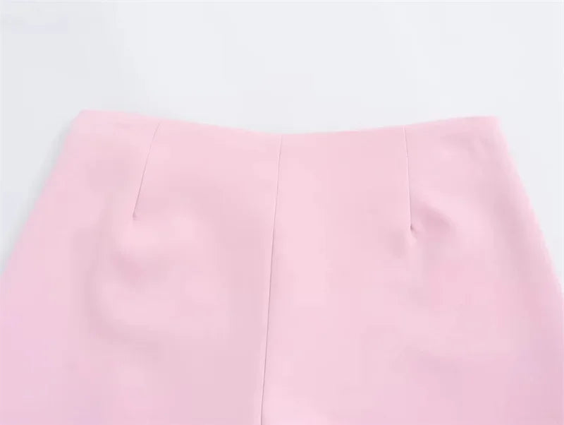 2024 Pink White Mini Skirt Woman Fashion Bow Skort For Women Summer Slit Short Skirt Woman Split High Waist Skirt Shorts